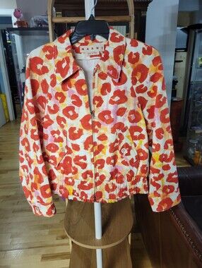 ✨ Authentic MARNI Leopard Print Zip-Up Jacket - Size 38 (100% Cotton)